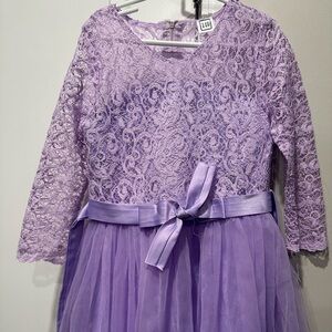Elegant Lace Kids Dress in Lavender